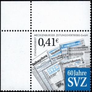 SVZ: MiNr. 5, 01.07.2005, "60 Jahre SVZ", Satz, Eckrand, postfrisch